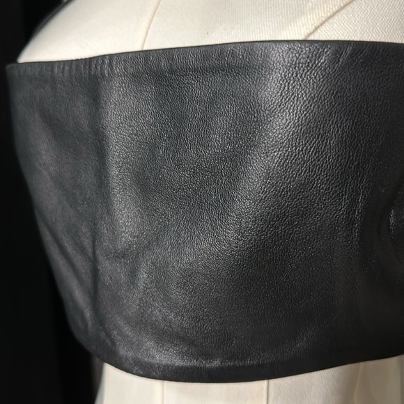 NWT LEATHER ZARA CROP TOP LARGE - Picture 4 of 9